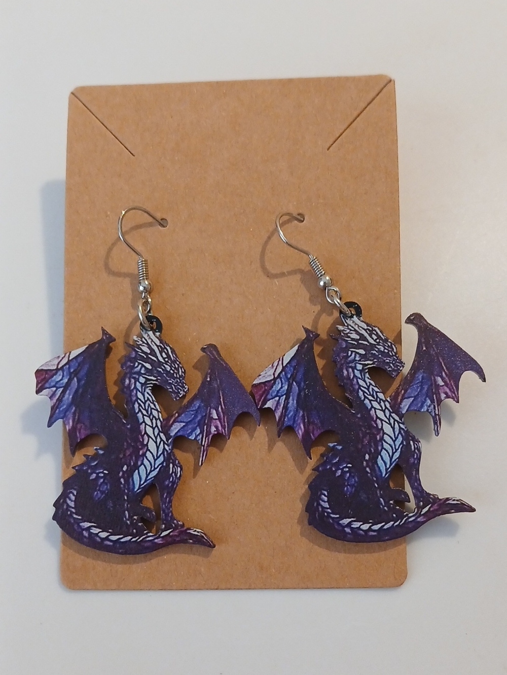 Fashion Jewelry Purple Dragon Dangle Earrings